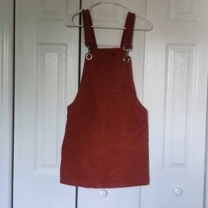corduroy overall dress, Burnt Orange